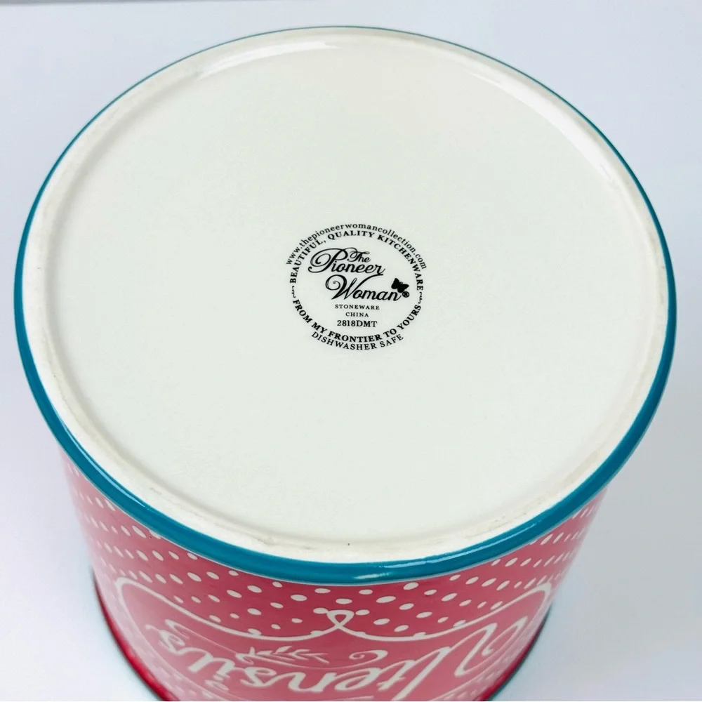 Pioneer Woman Polka-Dot Utensil Crock Holder Organizer